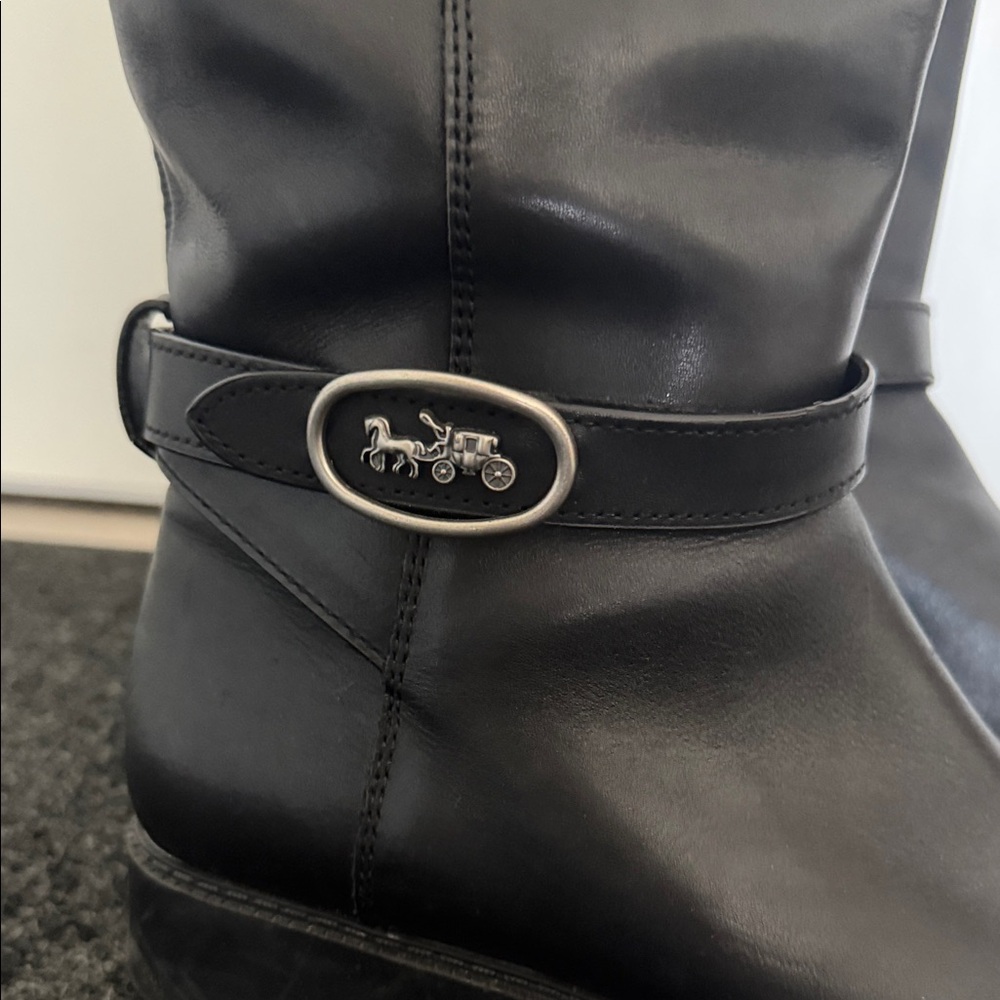 Coach Black Leather Riding Boots - Picture 2 of 4